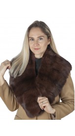 Dark brown sable fur collar
